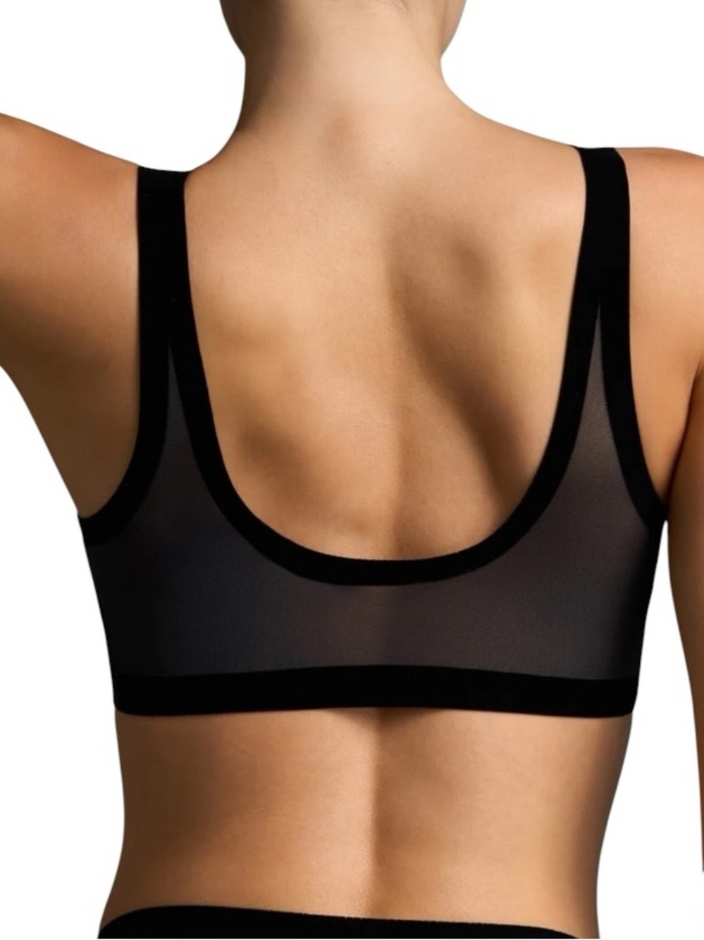 EBY Sheer Mesh Unlined Full Coverage Velvet Detail Bra Bralette - Picture 2 of 8